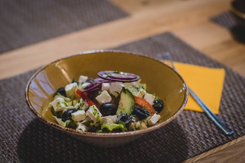 Mediterranean quinoa salad with feta and olives