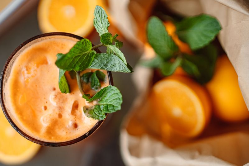 Fresh-pressed orange juice at Cafe Rio